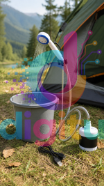 دوش مسافرتی شارژی و پمپ آب کمپینگ مدل Portable Shower (مخزن‌دار نیست - پمپی) - تصویر 5