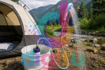 دوش مسافرتی شارژی و پمپ آب کمپینگ مدل Portable Shower (مخزن‌دار نیست - پمپی) - تصویر 4